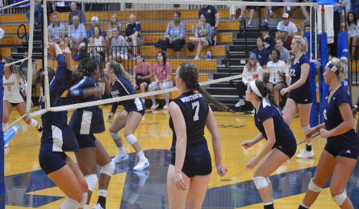Westminster Volleyball Sweeps Webster in Home Opener